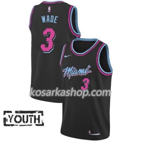 Dres Miami Heat Dwyane Wade 3 Nike 2018-19 City Edition Crna Swingman - Dječji